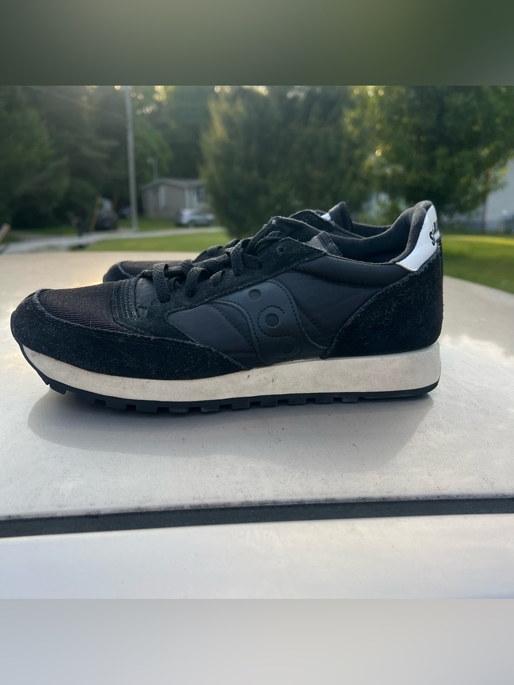 Saucony Women’s Jazz Original Vintage. Black & White Retro Sneakers Size 9.5